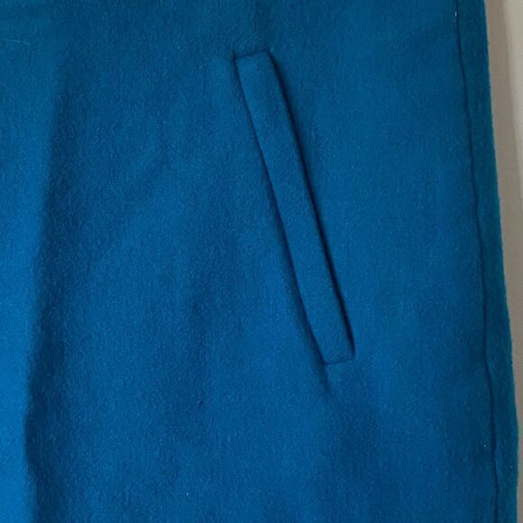 J. Crew Zip Pocket Wool Blend Mini Skirt A line Teal Blue - Picture 5 of 8